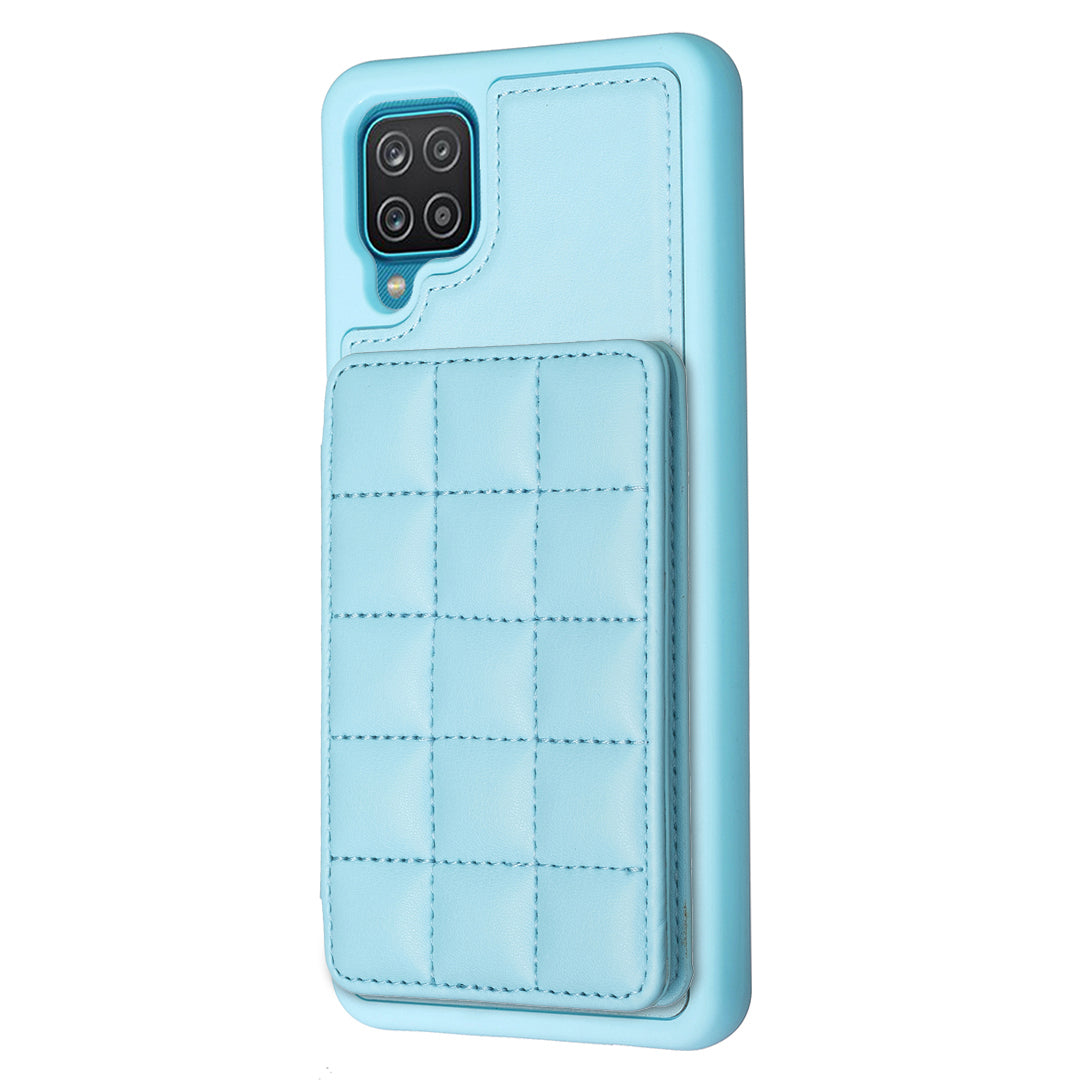 Style-BF24 Leather Coated TPU Case for Samsung Galaxy A12 Kickstand Card Holder Phone Cover Style-BF24 Leather Coated TPU Case for Samsung Galaxy A12 Kickstand Card Holder Phone Cover